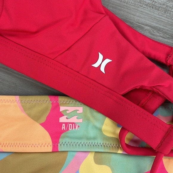 ☀️HURLEY☀️BILLABONG☀️ SOLID ADJUSTABLE A/DIV SKIMPY PANT BIKINI SET - Picture 14 of 14
